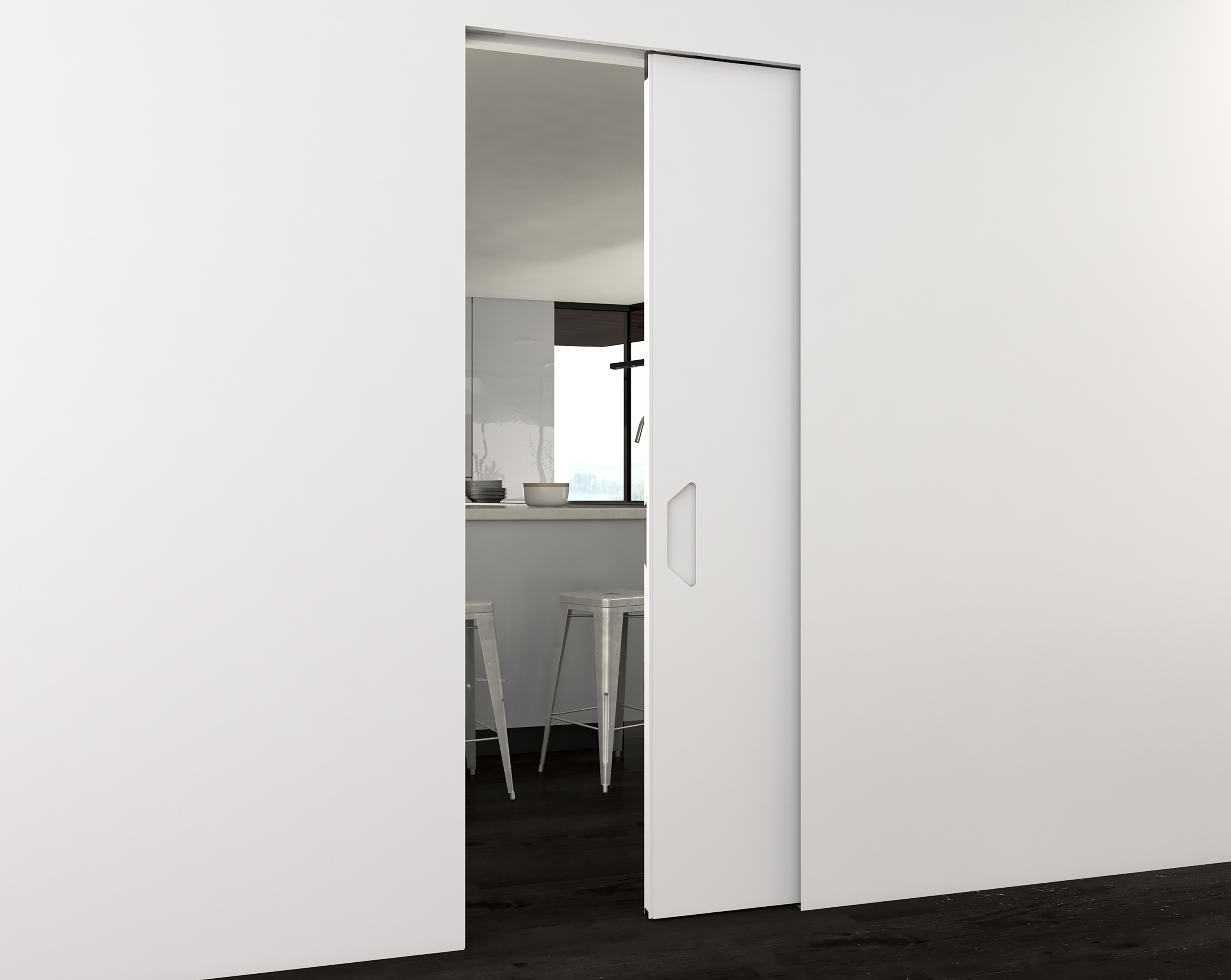 Argenta Invisidoor S: Et la porte coulissante est entièrement alignée
