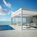 RENSON® Camargue® und Algarve®: Terrassenüberdachungen mit einem aus drehbaren Aluminium-Lamellen bestehenden Dach