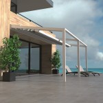 RENSON® Toscane® met vouwdak aangedreven door pergotenda®-technologie, voorgesteld op Polyclose